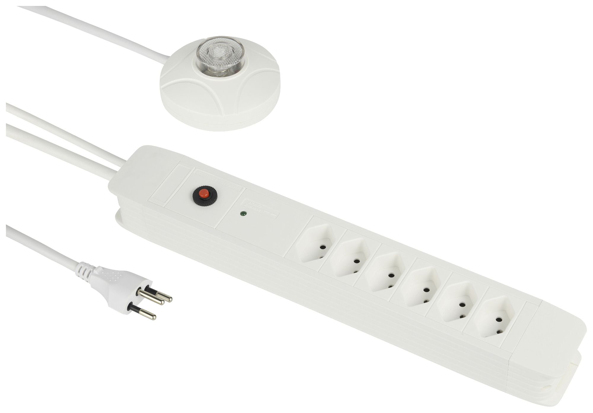 Presa multipla PRINCIPIO+ 6×tipo 13 verticale cavo 3m interruttore esterno bi