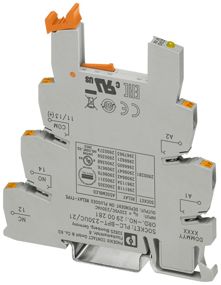 Socle pour relais PX PLC-BPT-230UC/21 6.2mm