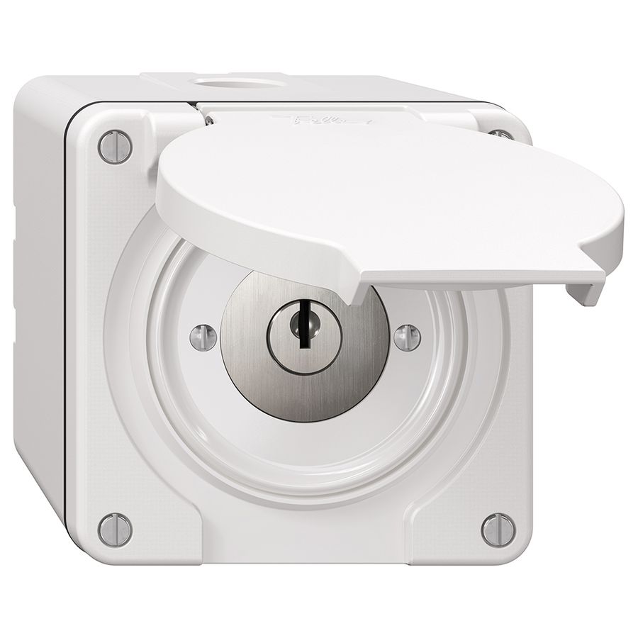 Contact pivotant NAP NEVO, avec serrure&2 clés, KS, 0 <- 1, blanc