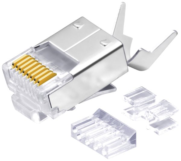 Feldstecker ROLINE kurze Bauform RJ45/s Kat.6A 0.94…1.1mmØ transparent