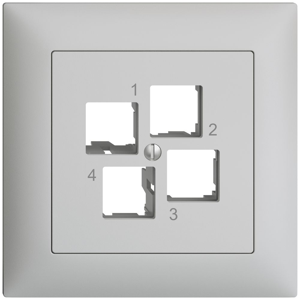 Kit de montage ENC Edue FMI EASYNET S-One, 4×RJ45, sortie droite, gris clair