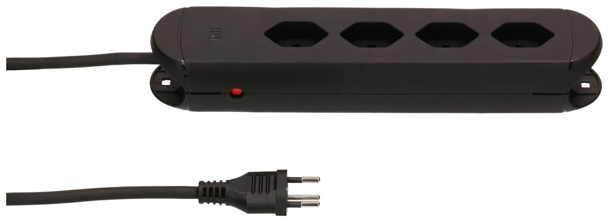 Steckdosenleiste MH Construct Line 4×T13 3m 3×1.5mm² IP20 schwarz