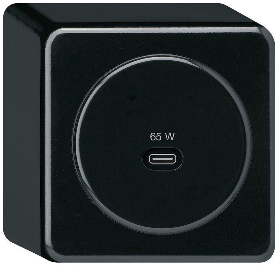 Prise de charge USB AP Hager basico type C 65W 3250mA noir