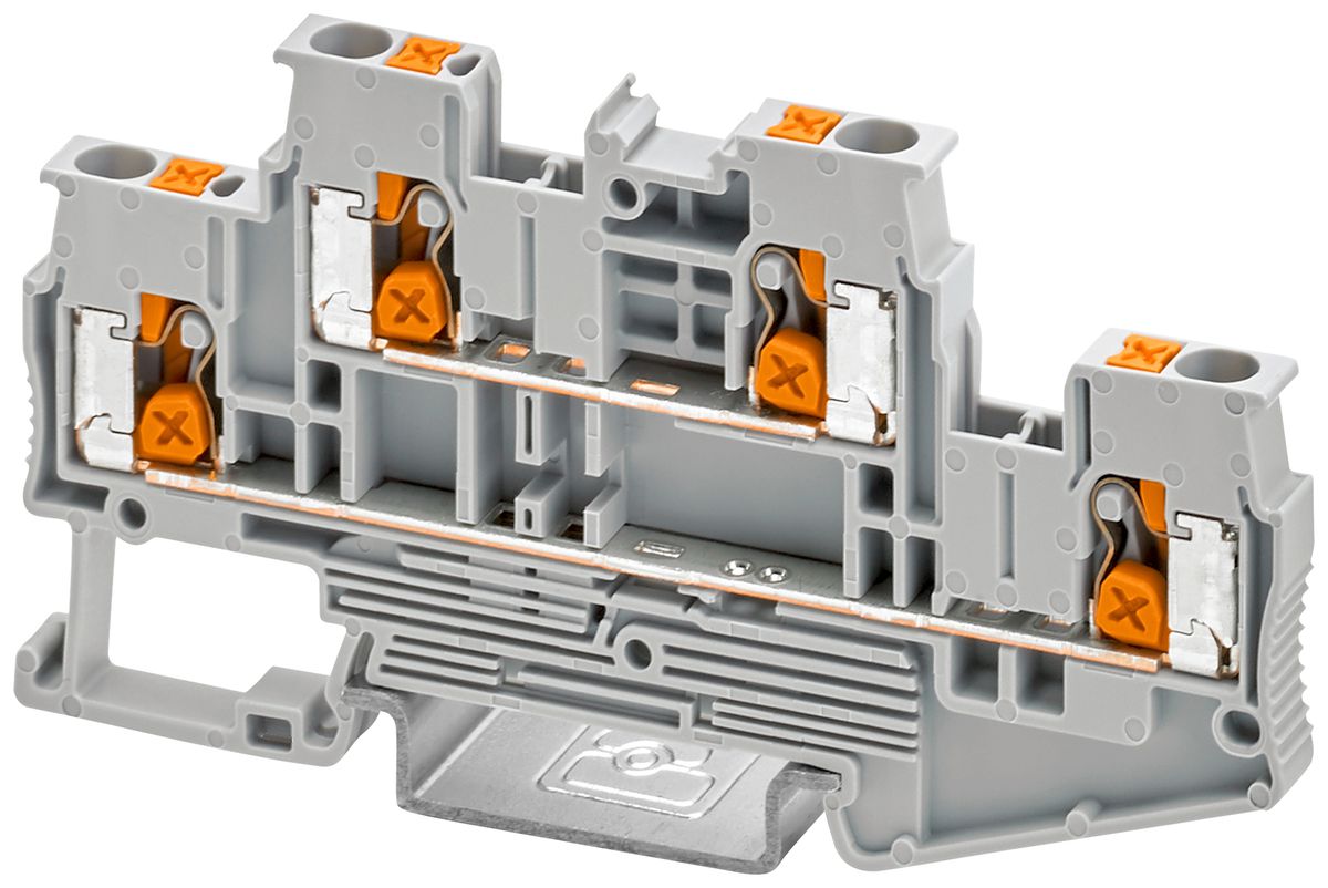 Borne de passage joignable PX XTTB 2,5 4mm² 22A 800V 2×2 DIN35 gr
