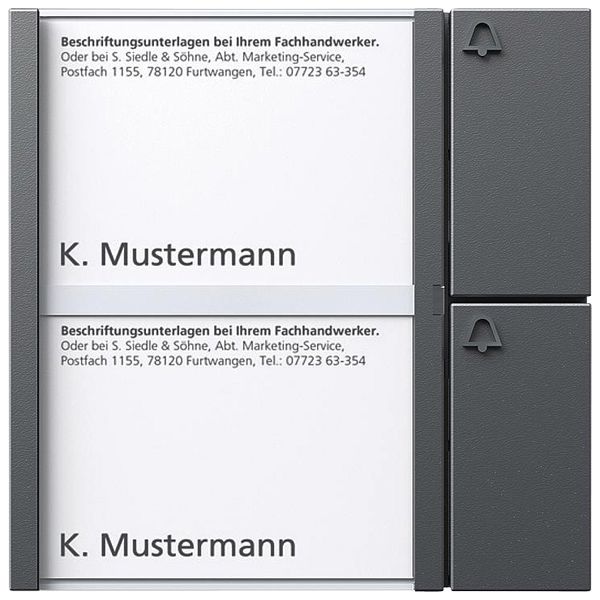 Module de touches Siedle, a.2 étiquettes, 2 touches d'appel a.symb.sonnerie, gr