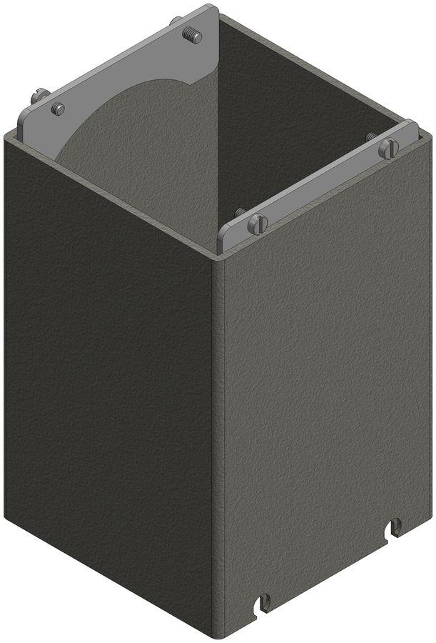 Anschlussaufsatz Woertz einseitig 100×100×150mm hellgrau Gr.4 1×Ø63mm