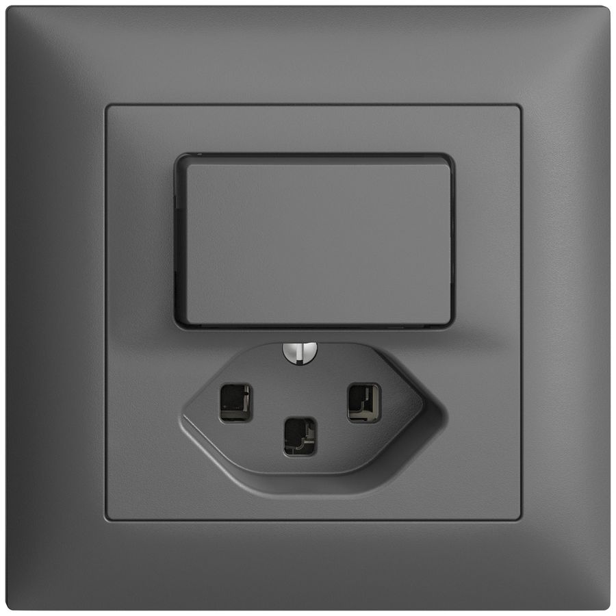 UP-Kombination 3/1L+T23 16A EDIZIOdue dunkelgrau