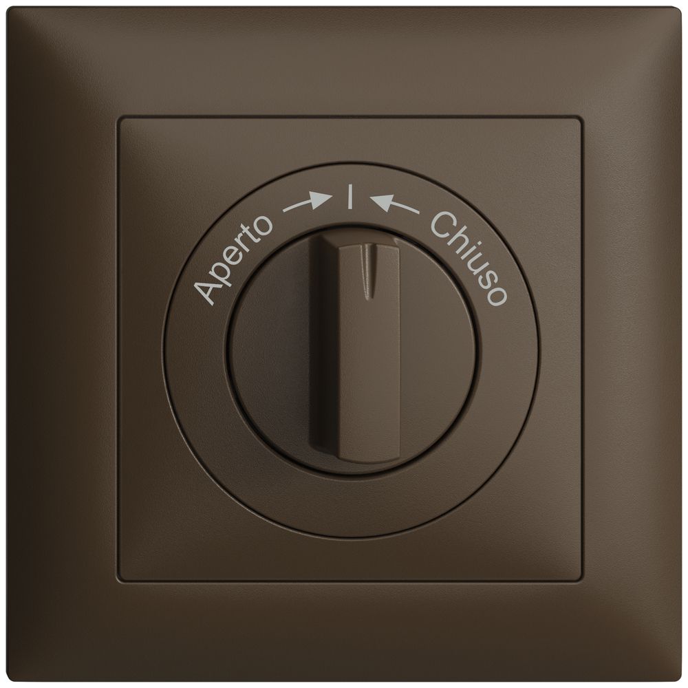 Frontset EDIZIOdue Aperto->I<-Chiuso coffee 88×88mm für Schwenktaster