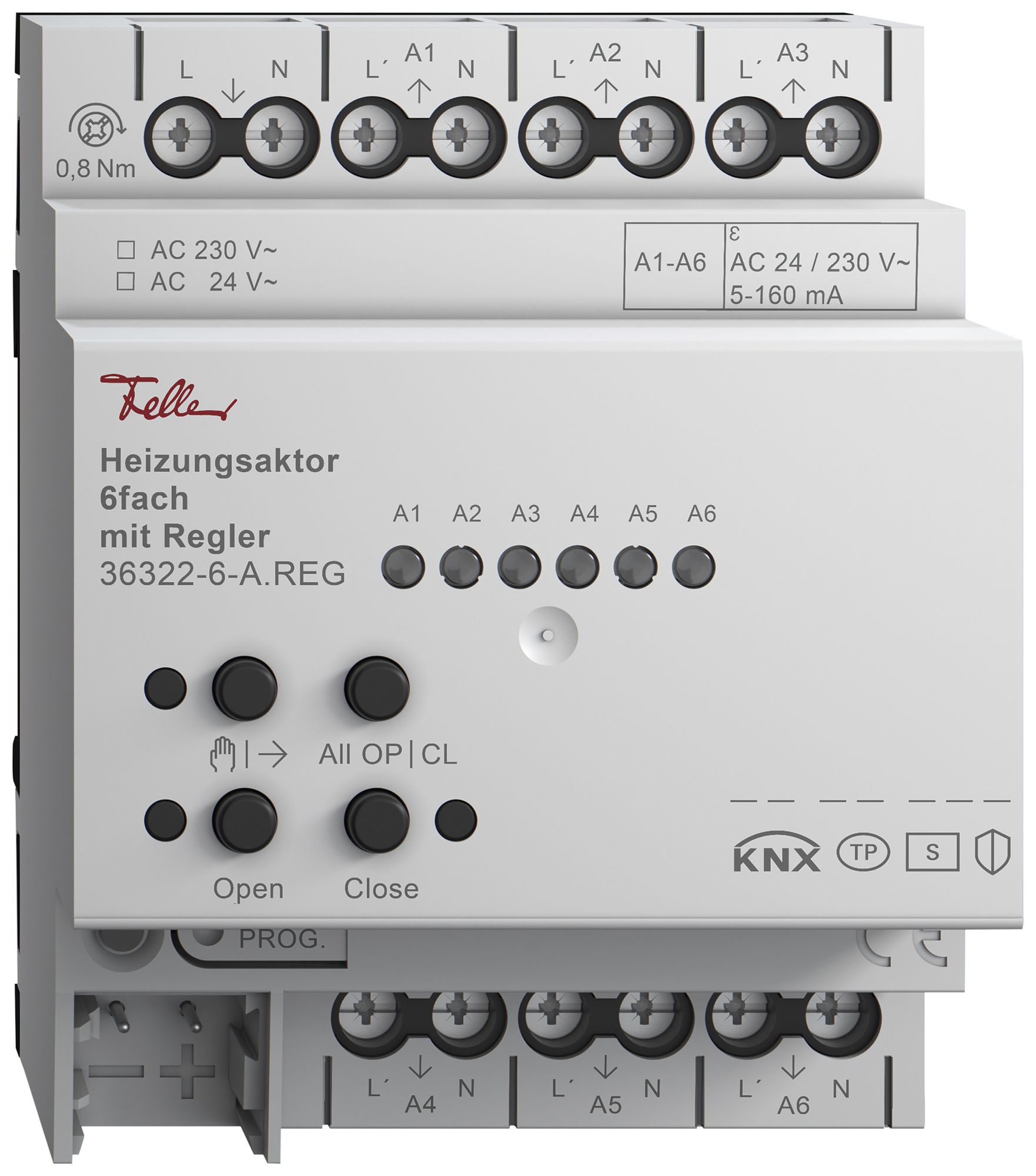 Actionneur de chauffage AMD Feller KNX 6 fois avec régulateur 24/230VAC 50Hz