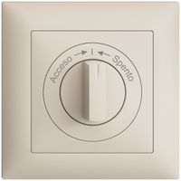 Kit frontal EDIZIOdue Acceso->I<-Spento crema 88×88mm pour contact pivotant