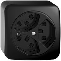 AP-Steckdose 3×T23 Feller STANDARDdue QX54, 1×getrennt, Steckklemmen, schwarz