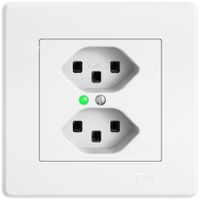 UP-Steckdose EDIZIO.liv SNAPFIX® 2×T23 mit LED grün ws