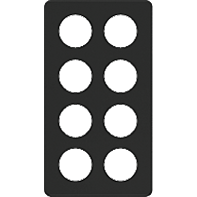 Placca di copertura 4×2 grd.I 8×43 nero