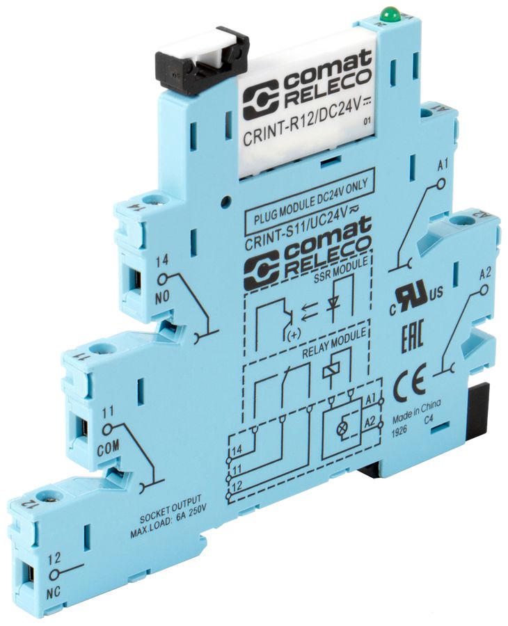 Interfacerelais ComatReleco CRINT-C112, 12VUC, 1W AgSnO2+Au 6A/250VAC