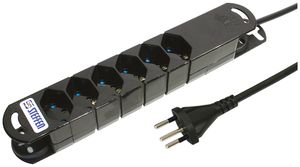 Steckdosenleiste STEBA VARIABL 6×T13 ohne Schalter 3m schwarz