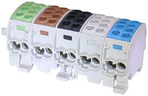 Blocco ripartizione tipo C 10×35/25mm² Alu-CU grigio PE+3L+N