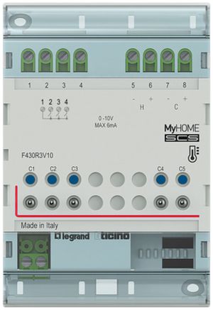 Attuatore di riscald.AMD MyHOME 3F 2×0…10V