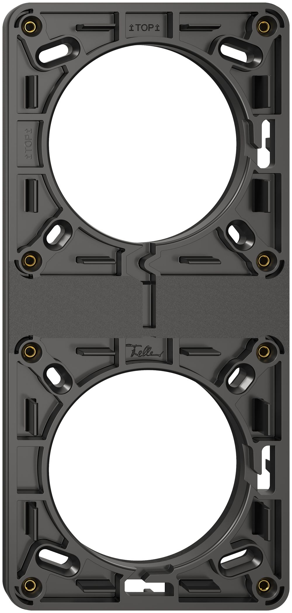 NUP-Montagerahmen NEVO, 2×1, mit Moosgummidichtung, 187×87mm, schwarz