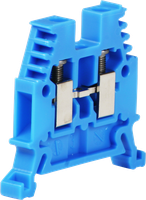 Borne de passage joignable Woertz 0.5…4mm² 32A 1000V vis 2×1 rail DIN 35mm bleu