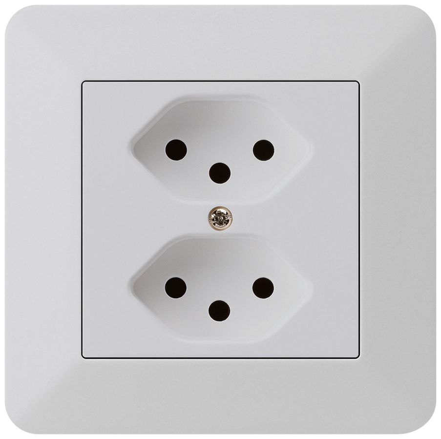 UP-Steckdose kallysto.trend 2×T13 hellgrau mit Kinderschutz