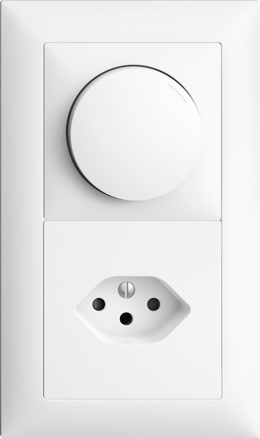 UP-Kombination Edue 2x1, LED-Universal-Drehdimmer 4-200 W+T13 ws