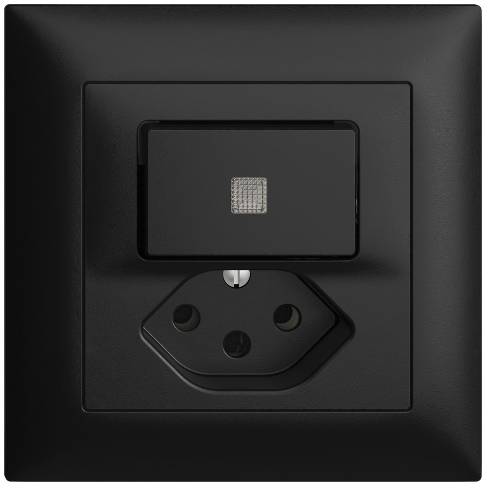 UP-Leuchtkombination 3/1L+T13 schwarz, LS EDIZIOdue mit Linse, LED gelb