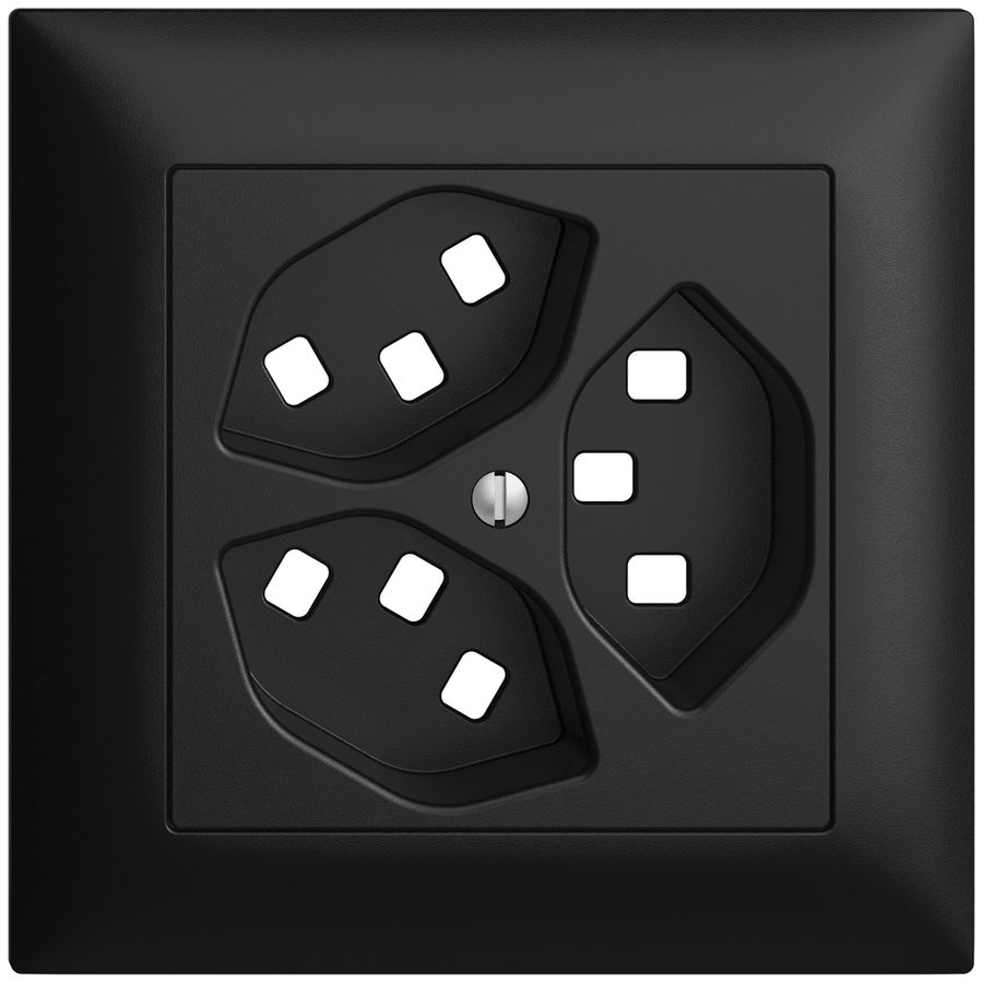 UP-Frontset EDIZIOdue schwarz 88×88mm 3×T23