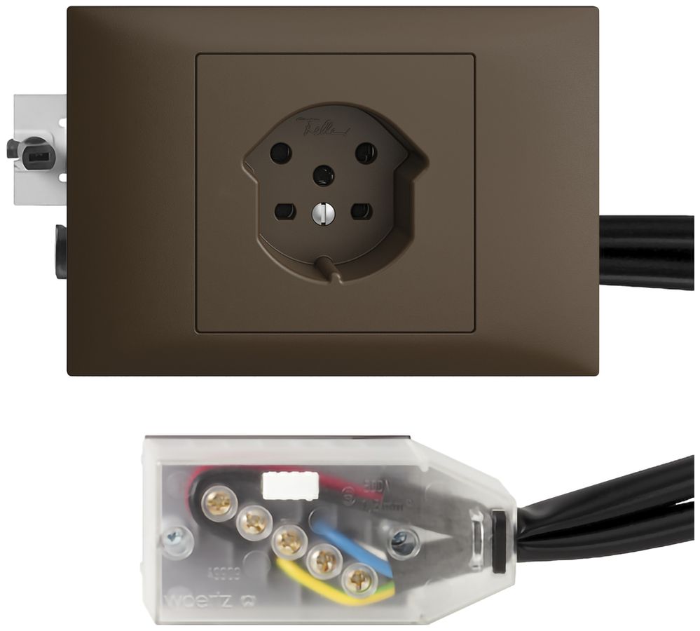 Prise INC EDIZIOdue T15 coffee 45…69mm pour câble plat Technofil