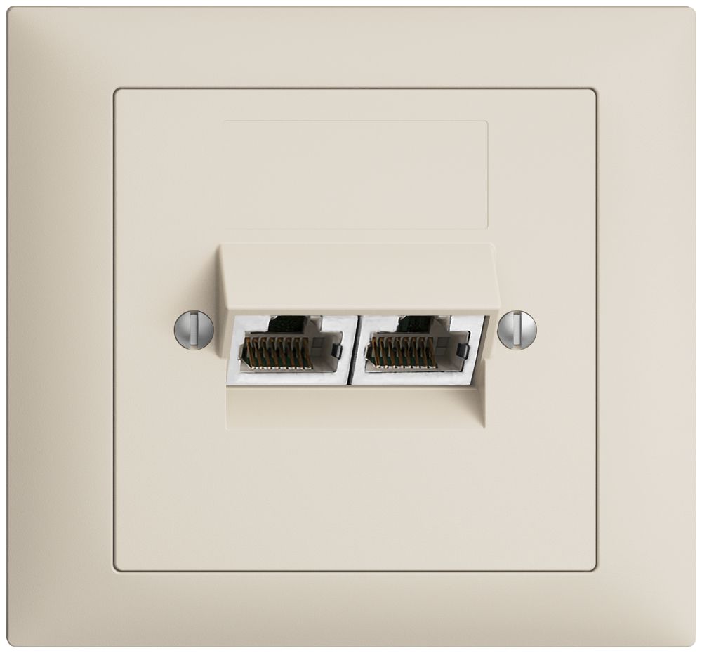 EB-Dose 2×RJ45/s 4P getr. EDIZIOdue crema ITplus