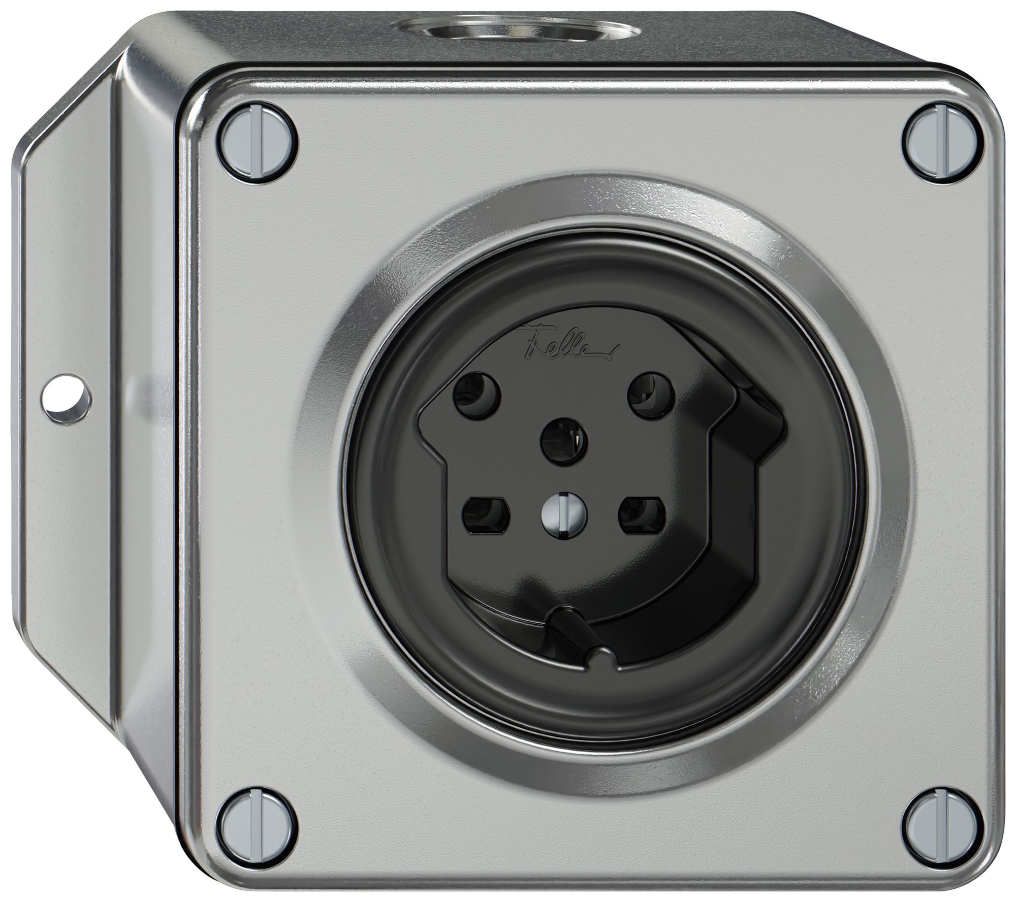 AP-Steckdose ELEMENT SNAPFIX® 1×Typ 15 10A 440V IP20 alu