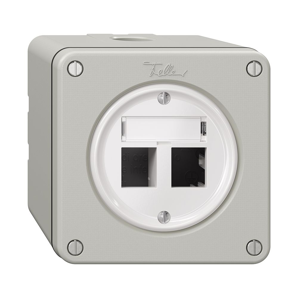 Kit de montage NAPU Feller freenet, pour sortie droite, double, gris clair