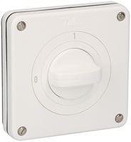 UP-Ausschalter NEVO, 20A, 1P, 87×87mm, 90°, 0-1, weiss