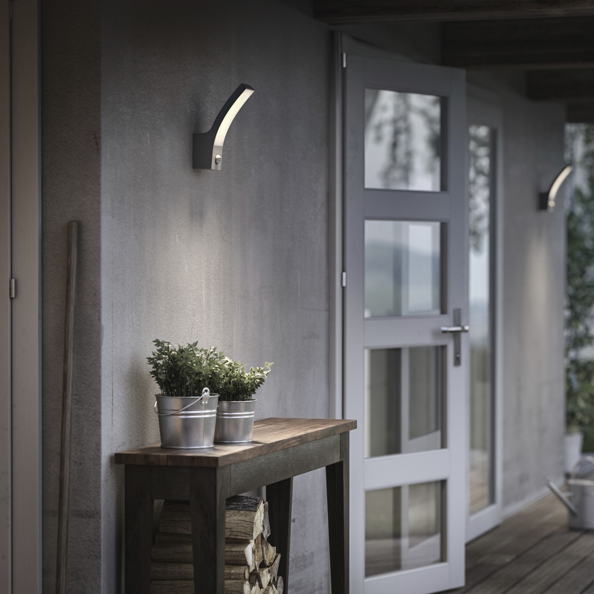 LED-Wandleuchte Philips Splay SEN 12W 1200lm 4000K IP44 anthrazit