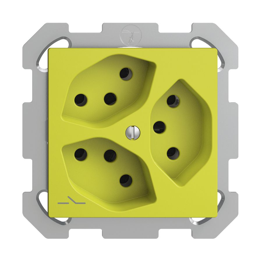Prise ENC EDIZIOdue 3×T13 lemon 1×S avec shutter