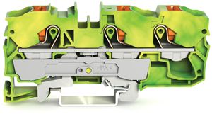 Schutzleiterklemme WAGO TOPJOB-S 10mm² 3L grün/gelb Serie 2210