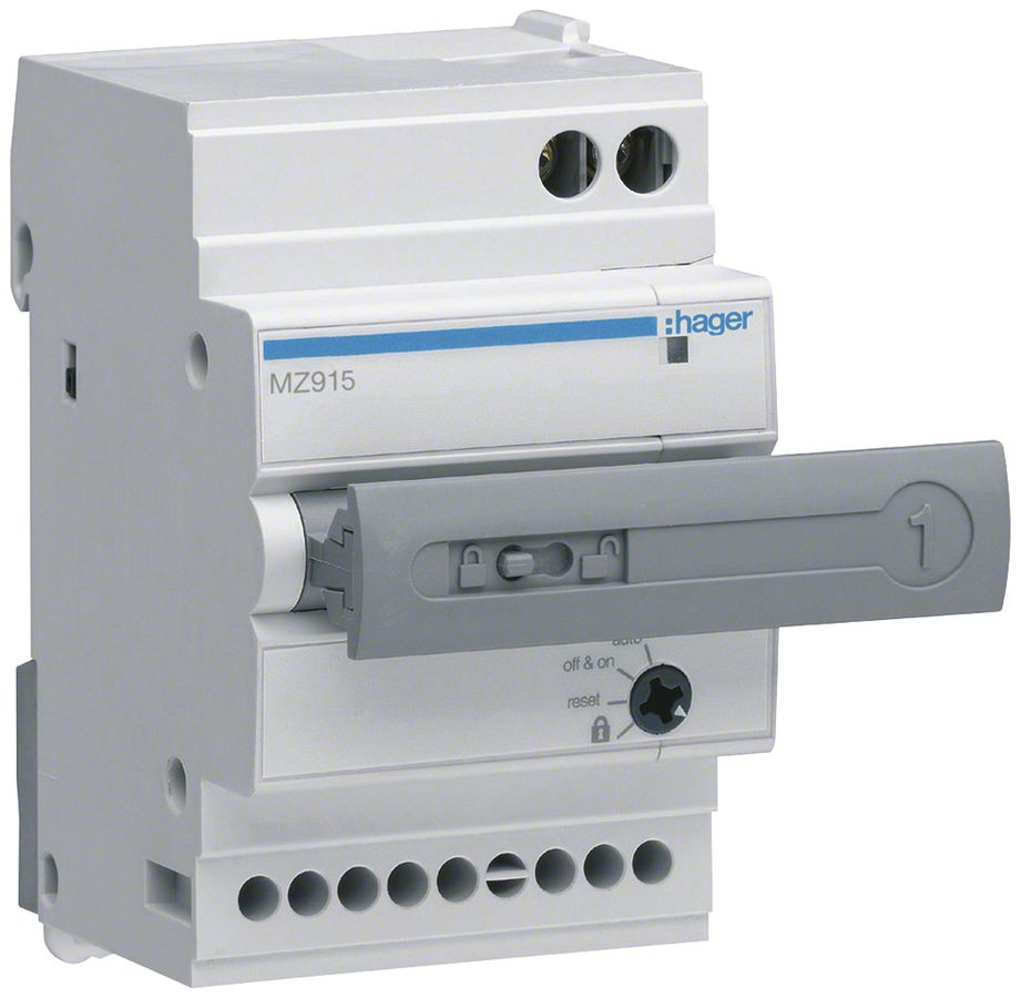 Comando di reinserimento Hager per disg.1+2 poli/FI/FI-LS
