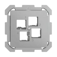 UP-Montageset EDIZIOdue FM EASYNET S-One, für 4×RJ45, geradeauslass, silver