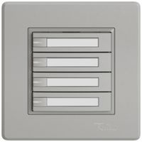 Poussoir universel ENC EDIZIO.liv UNI SNAPFIX® 12…48V a.LED 4× comm.1T étiqu.grc