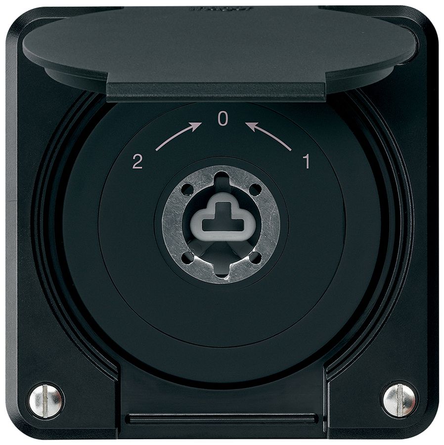 Contact pivotant à clé ENC robusto IP55 noir clapet sans cylindre invers.combi