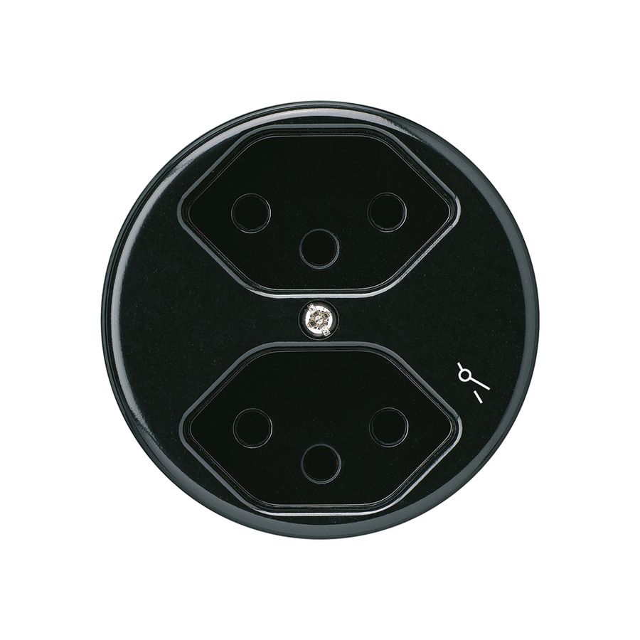 Einsatz zu UP-Steckdose basico 2×Typ 13S schwarz