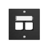 Montageset S-One EDIZIOdue F für 2×RJ45 gerade, schwarz