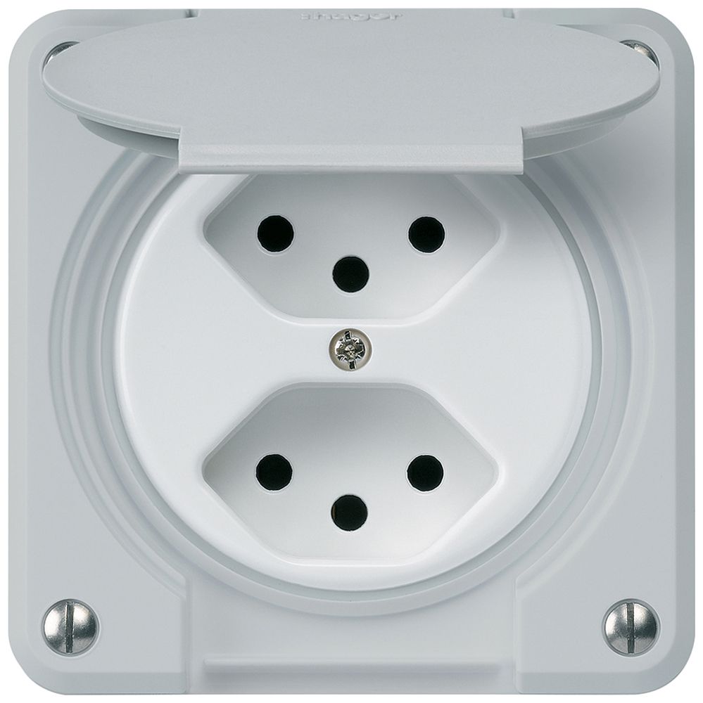 Presa INC robusto 2×tipo 13 grigio