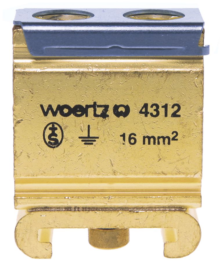 Morsetto di terra componibile Woertz 6…16mm² vite 2×1 profilo speciale