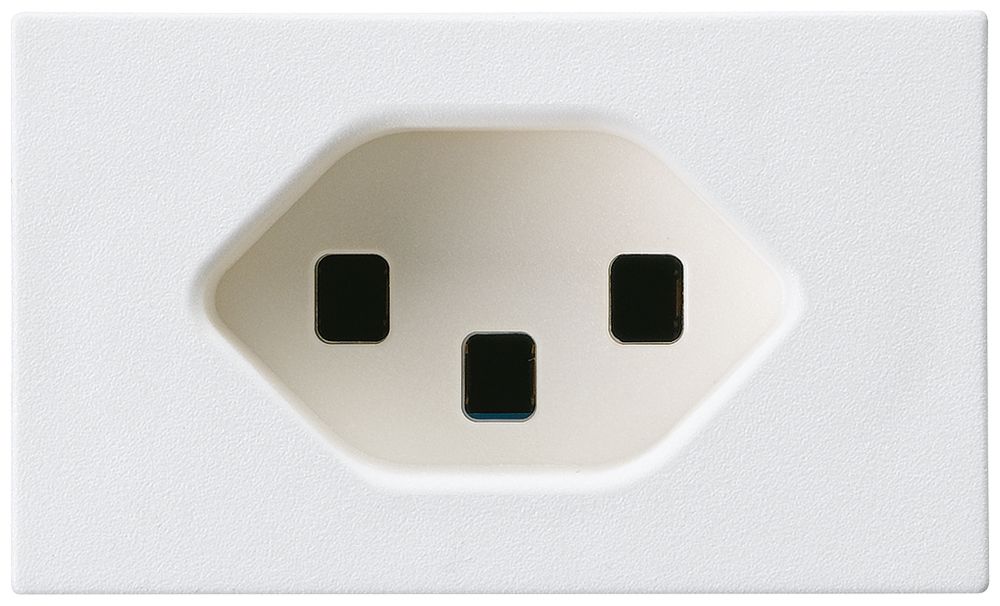 Prise FLF Hager 1×type 23 blanc avec bornes à vis et clips métal