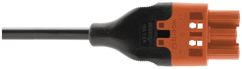 Anschlussleitung Woertz, Stecker 3L C3, 3m, halogenfrei, freies Ende, Cca