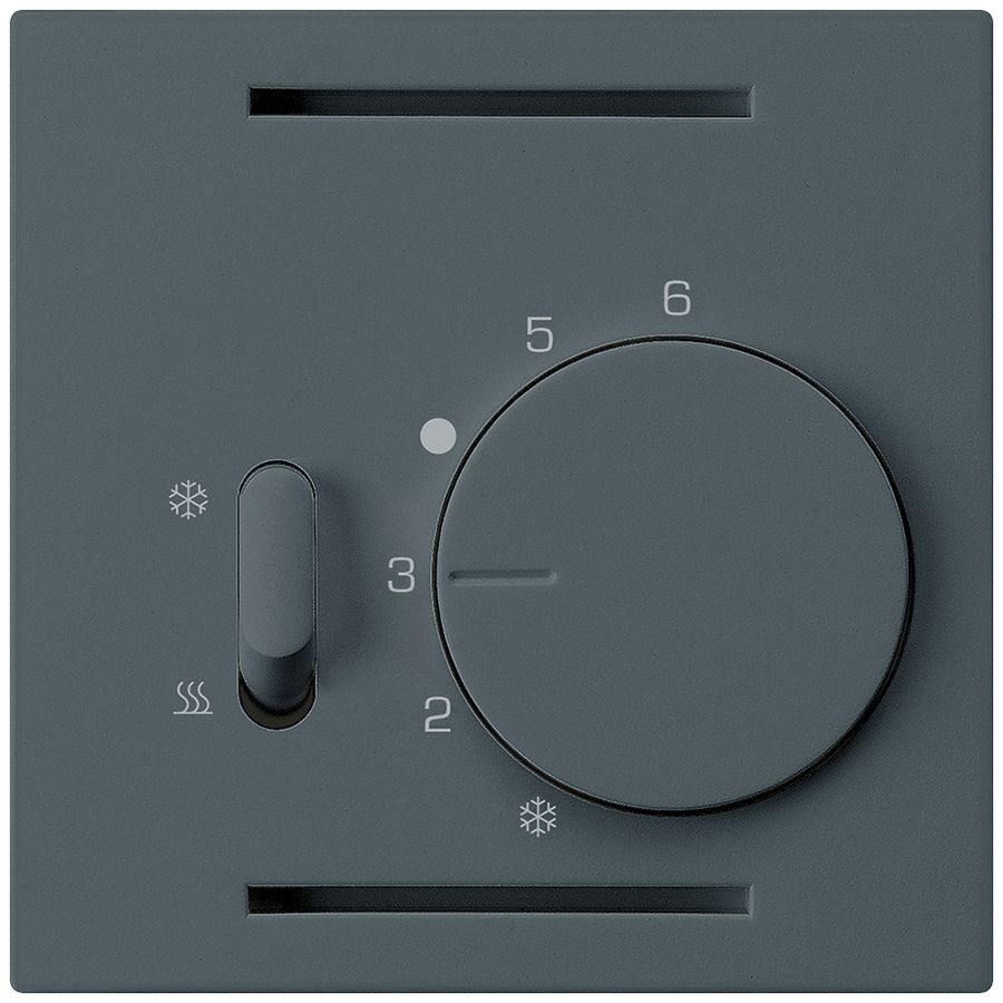 Thermostat Hager kallysto A, mit Schalter Heizen/Kühlen, anthrazit