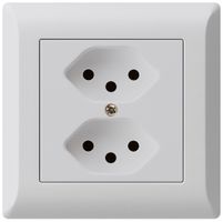 Prise ENC kallysto.line 2×T13 gris clair avec sécurité enfants