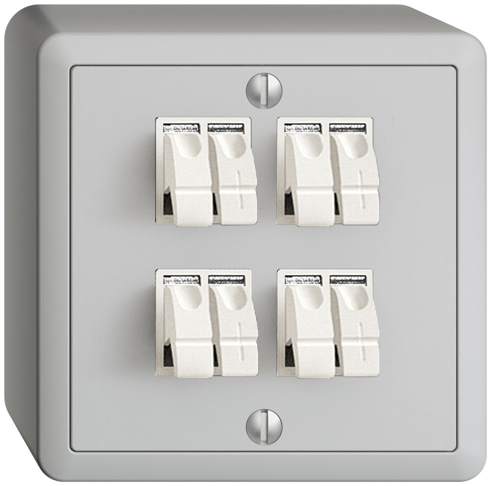 AP-Audiodose FX 4×hellgrau ITplus Klemmanschluss für 4 LS