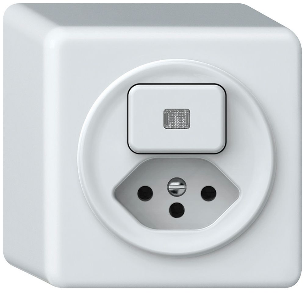 AP-Kombination origin 1×Taste bel.1CO+T13 1P 0<1 10A 230V 88×88×54mm weiss
