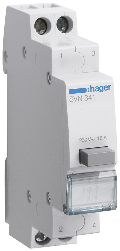 EB-Taster Hager 16A 230V 0 Schliesser 2 Öffner 0 Wechsler Knopf grau 1TE